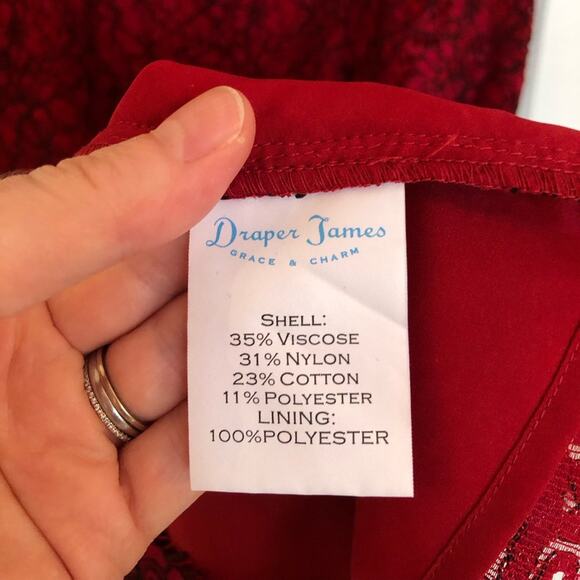 NWT NEW Draper James Collection Regal Red Knee Length Lace Sheath Dress - Picture 11 of 13